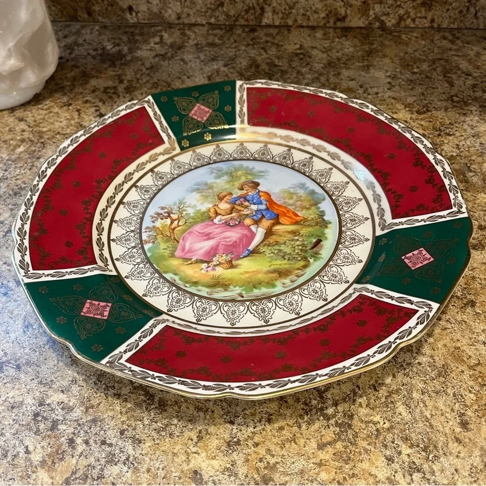 Vintage Hutschenreuther Hohenberg Bavaria porcelain platter w/ a courting couple